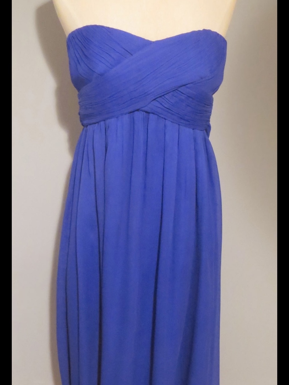Elegant Jcrew Caribbean Blue Strapless Maxi Dress